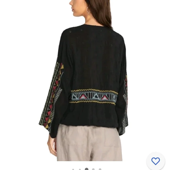Johnny Was Black Sheer Blouse - Picture 3 of 6